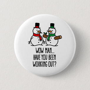 Macaron Rond 5 Cm Noël drôle Funny Gym Bodybuilding Workout Sno