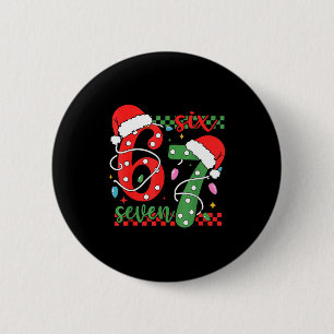 Macaron Rond 5 Cm Noël Drôle Six Sept 6 7 Mème Langue Gen Alpha
