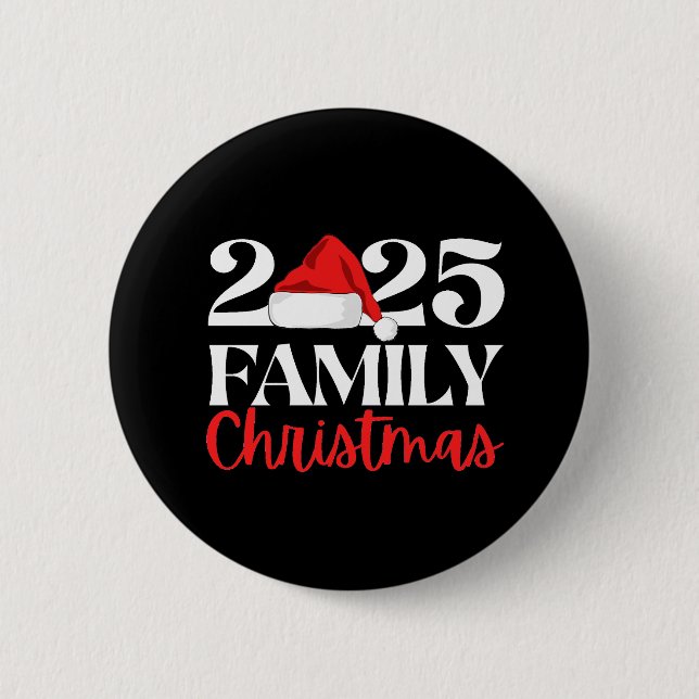 Macaron Rond 5 Cm Noël en famille 2025 (Devant)