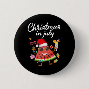 Macaron Rond 5 Cm Noël en juillet Pastèque Arbre de Noël d'été Homme