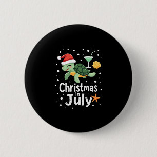Macaron Rond 5 Cm Noël en juillet Tortue Été Xmas Tortue Femme