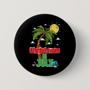 Macaron Rond 5 Cm Noël En Juillet Vacances D'Été Plage Noël