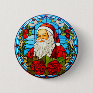 Macaron Rond 5 Cm Noël en verre tendu - Père Noël 3D Ornament-67673