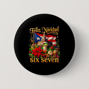 Macaron Rond 5 Cm Noël espagnol drôle Porto Rico Boricua Coqui 