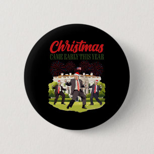 Macaron Rond 5 Cm Noël Est Arrivé Tôt Cette Année Drôle Père Noël Tr