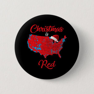 Macaron Rond 5 Cm Noël Est Rouge Carte Électorale 2024 Trump Landsli