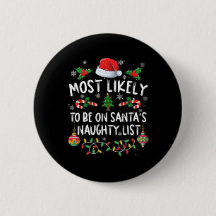 Macaron Rond 5 Cm Noël Familial Le Plus Probable À Père Noël Naug