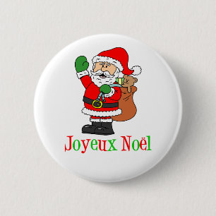 Macaron Rond 5 Cm Noël français Père Noël Joyeux Noel