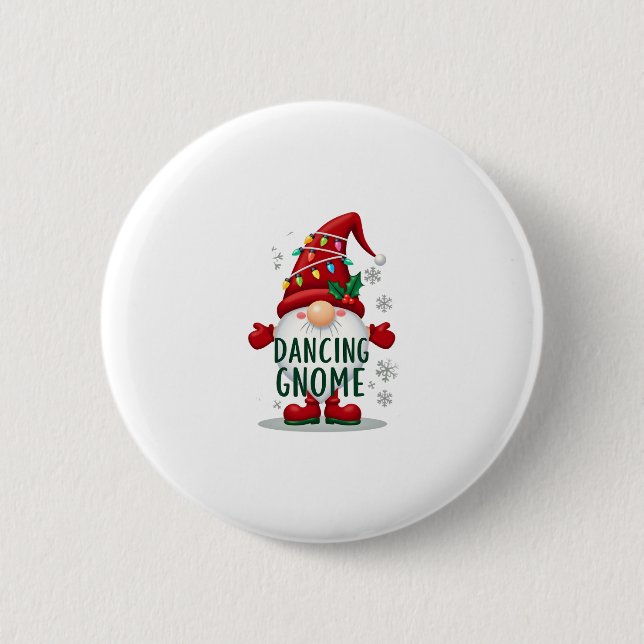 Macaron Rond 5 Cm Noël Gnome Danser Gnome Famille Noël (6) (Devant)