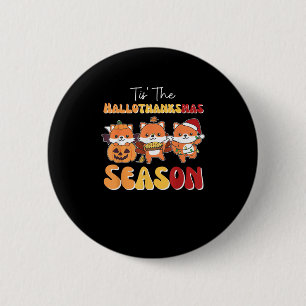 Macaron Rond 5 Cm Noël Halloween C'Est La Saison Hallothanksmas