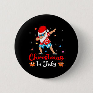 Macaron Rond 5 Cm Noël hawaïen Dab Dabbing Père Noël Eté Noël Je