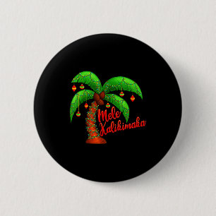 Macaron Rond 5 Cm Noël hawaïen Mele Kalikimaka Cocotier 