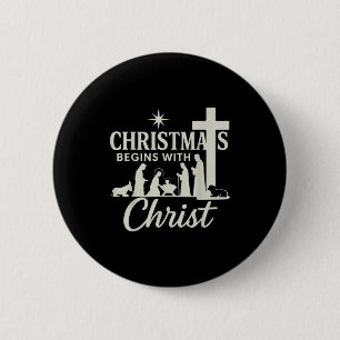 Macaron Rond 5 Cm Noël Jésus Commence Avec Le Christ Pjs Pyjama Enfa