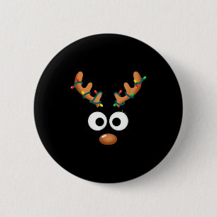 Macaron Rond 5 Cm Noël Jolis Bois de Renne Visage Cerfs enveloppés D