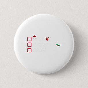 Macaron Rond 5 Cm Noël Nice Naughty Bruh Funny Liste de Noël Femmes