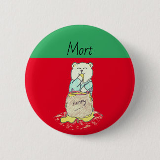 Macaron Rond 5 Cm Noël (Noël) Coloré "Morton l'ours salé"