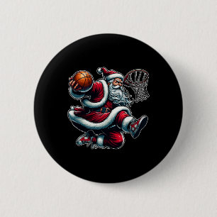 Macaron Rond 5 Cm Noël Père Noël Dunking Un Basket Garçons Ki