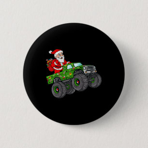 Macaron Rond 5 Cm Noël Père Noël équitation dans Monster Truck Boys