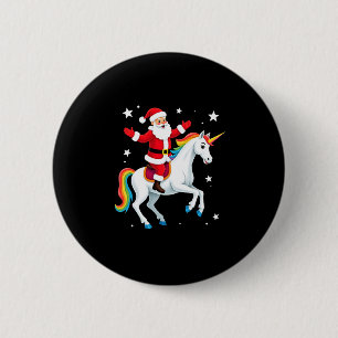 Macaron Rond 5 Cm Noël Père Noël équitation Unicorne Xmas filles fem