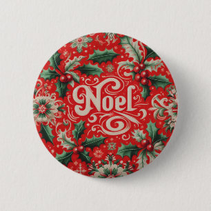 Macaron Rond 5 Cm Noel rouge et vert