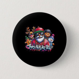 Macaron Rond 5 Cm Noël Santa africain Ils ne nous aiment pas Joyeux