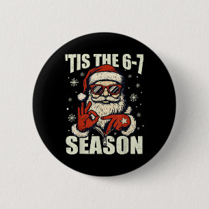 Macaron Rond 5 Cm Noël Santa C'est La Saison 67 Mème Numéro Six