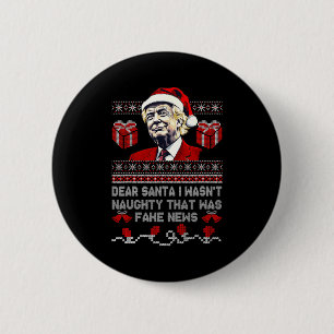 Macaron Rond 5 Cm Noël Trump Cher Père Noël Fausse Nouvelle Drôle Xm
