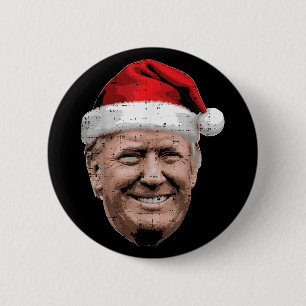 Macaron Rond 5 Cm Noël Trump Visage Père Noël Drôle Xmas Meme