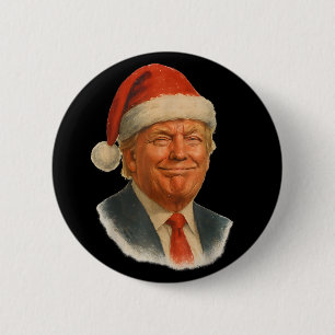 Macaron Rond 5 Cm Noël Trump Visage Père Noël Drôle Xmas Meme