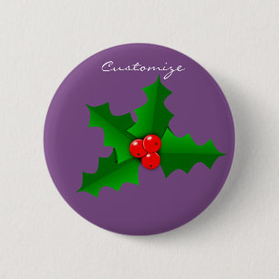 Macaron Rond 5 Cm Noël Vert et rouge saint Thunder_Cove