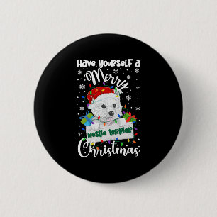 Macaron Rond 5 Cm Noël Westin West Highland White Terrier Noël