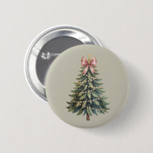 Macaron Rond 5 Cm Noeud de sapin de Noël Coquette Xmas