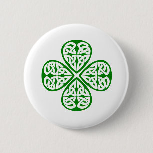 Macaron Rond 5 Cm noeud vert de celtic de shamrock