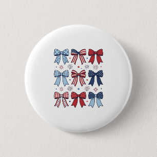Macaron Rond 5 Cm Nœuds Coquette Patriotique Design Vectoriel Vintag