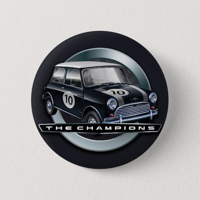 Macaron Rond 5 Cm Noir de Mini Cooper S (Devant)