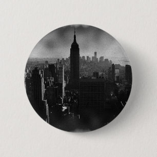 Macaron Rond 5 Cm Noir et blanc New York City