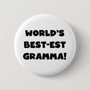 Macaron Rond 5 Cm Noir ou blanc du Meilleur-est Gramma du monde