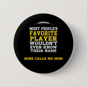 Macaron Rond 5 Cm Noir préféré de joueur de football de la maman