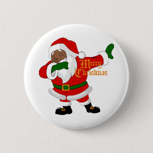 Macaron Rond 5 Cm noir santa claus