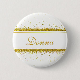 Macaron Rond 5 Cm Nom de confettis de parties scintillantes d'or de