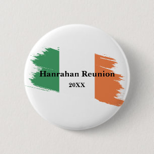Macaron Rond 5 Cm Nom de famille irlandais Nom personnalisé Drapeau