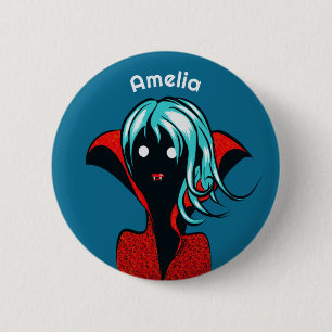 Macaron Rond 5 Cm Nom de fille vampire goth mignonne