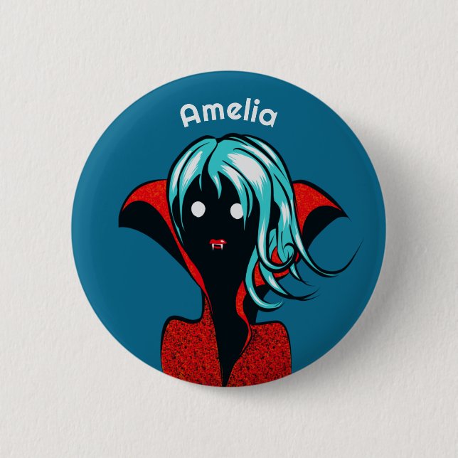 Macaron Rond 5 Cm Nom de fille vampire goth mignonne (Devant)