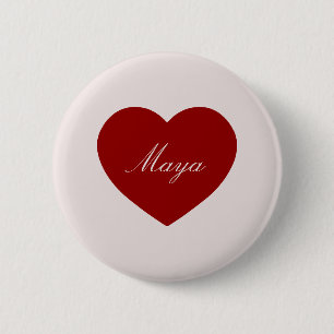 Macaron Rond 5 Cm Nom de forme de coeur rouge rose