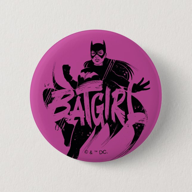 Macaron Rond 5 Cm Nom de la brosse d'encre Batgirl (Devant)