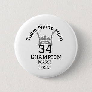 Macaron Rond 5 Cm nom de l'équipe ajouter nom du joueur date sports