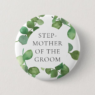 Macaron Rond 5 Cm Nom de mariage floral bohème à feuillage d'eucalyp