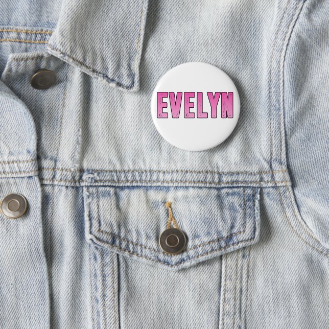 Macaron Rond 5 Cm Nom d'Evelyn (En situation)