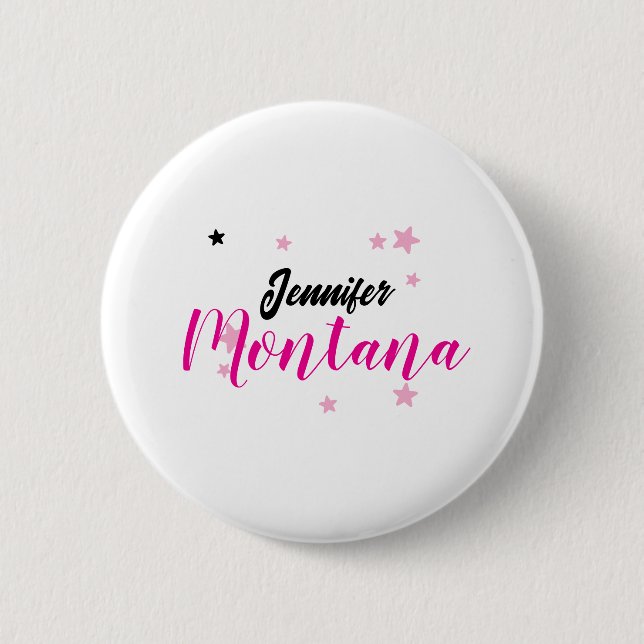 Macaron Rond 5 Cm Nom minimaliste moderne et élégant professionnel (Devant)