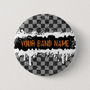 Macaron Rond 5 Cm Nom Personnalisé Bande Merch Punk Rock Music Pin